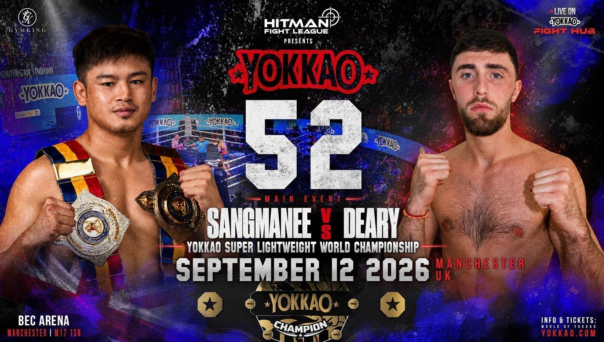 Sangmanee vs Anthony Deary to Headline YOKKAO 52 for Inaugural World Championship-YOKKAO