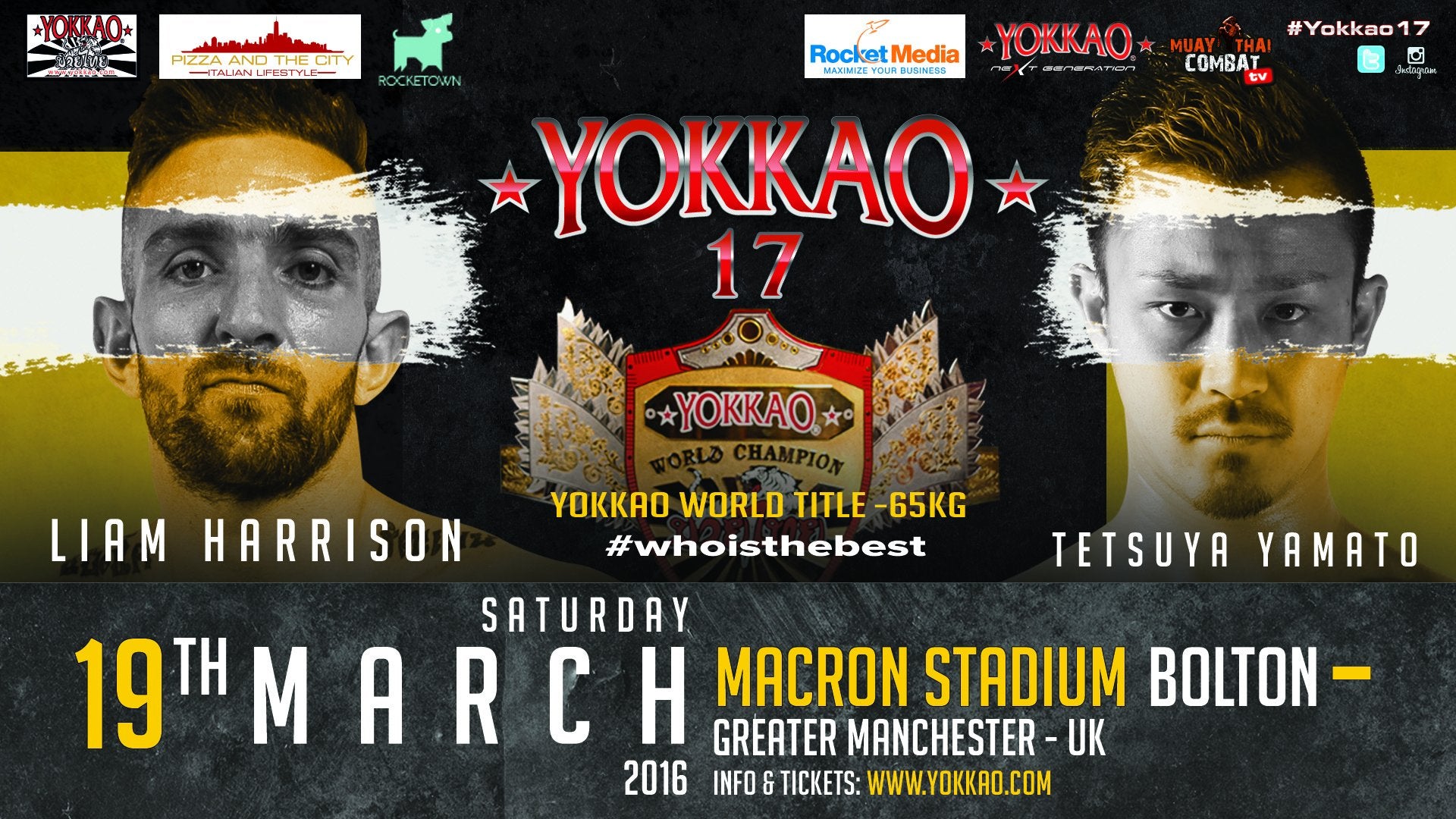 Liam Harrison vs Tetsuya Yamato for the YOKKAO World Title -65kg!