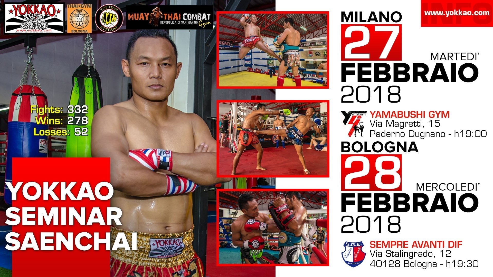 YOKKAO Seminar: Saenchai Visits Bologna and Milan in February!-YOKKAO